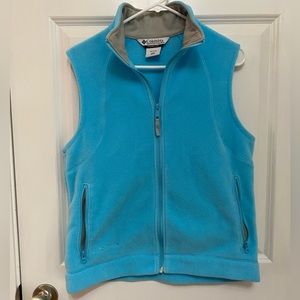 Columbia Fleece Vest Sz Medium Blue & Gray